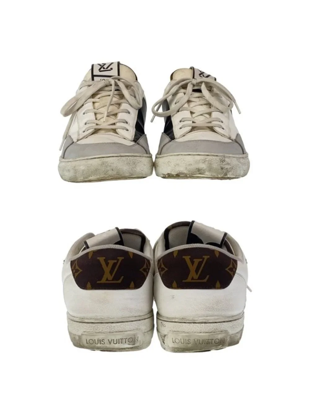 Louis Vuitton Charlie Line White Multicolor Leather Sneakers Low Cut - Picture 5 of 9